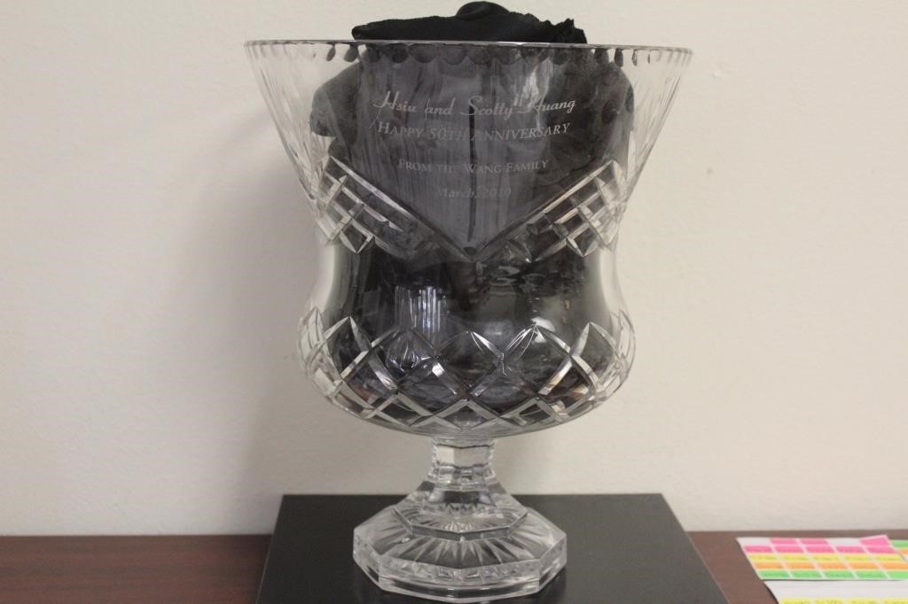 A Large Cut Glass Trophy
