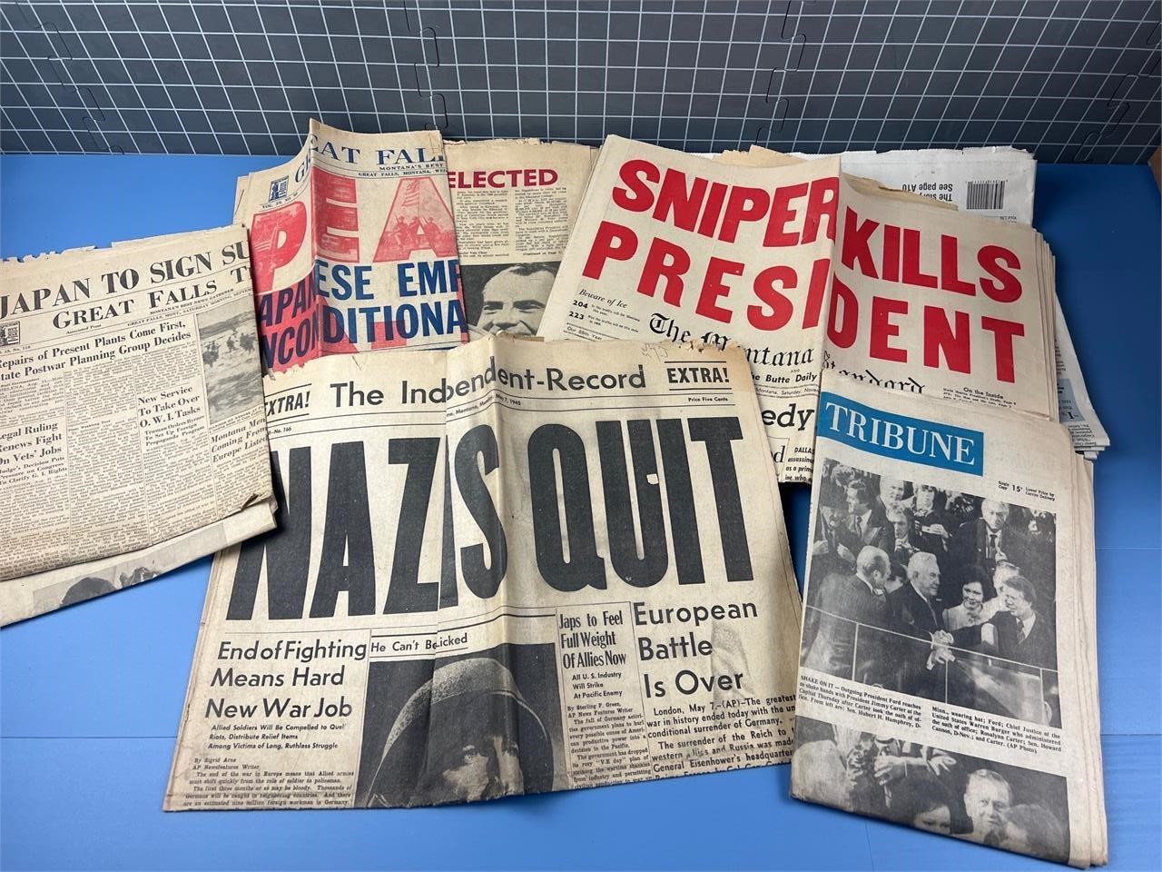 VARIOUS NEWS PAPERS VINTAGE KENNEDY KILLED & MORE