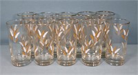 (14) Wheat Pattern Glass Tumblers