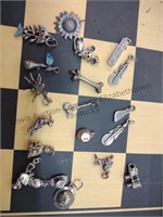 20 silver charms or pendants Mark Sterling or 925