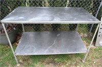 stainless steel work table 37"h x 55"w x 30.5"d