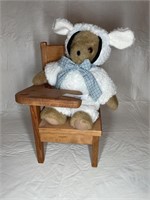bear in Sheeps clothing and wood doll desk