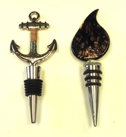 Hand Made Glass & Metal Anchor Bottle Stoppers