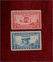 USA MINT 1928 AERONAUTIC CONFERENCE STAMP SET