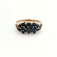 9ct Y/G Sapphire ring