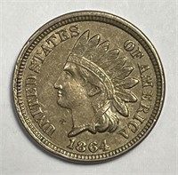 1864 Indian Head Cent CN About Uncirculated AU