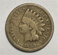1859 Indian Head Cent Good G