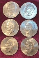 (6) Eisenhower Bicentennial Dollar Coins