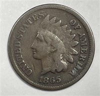 1865 Indian Head Cent Plain 5 Good G