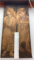 2- 51X12 CARVED PLAQUES OF SOUTH AMERICANS