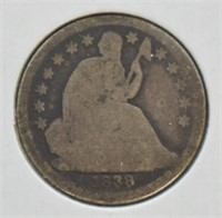 1838 SEATED DIME  G