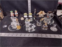 Mini Glass Figurines, S&P Shakers, Mirrors Lot