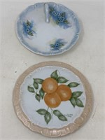 Vintage hand painted and signed Nappy plate and