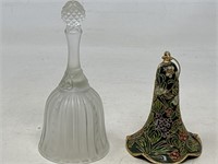 Fenton frosted glass bell and a vintage