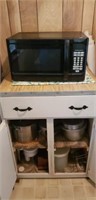 Microwave, microwave cart and misc items