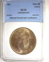 1967 Dollar NNC MS66 Confederation