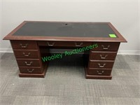 65"x30" Wood Desk w/ 5-Drawer Filing System