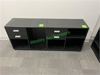 (2) 32"x16" Black Office Cabinets