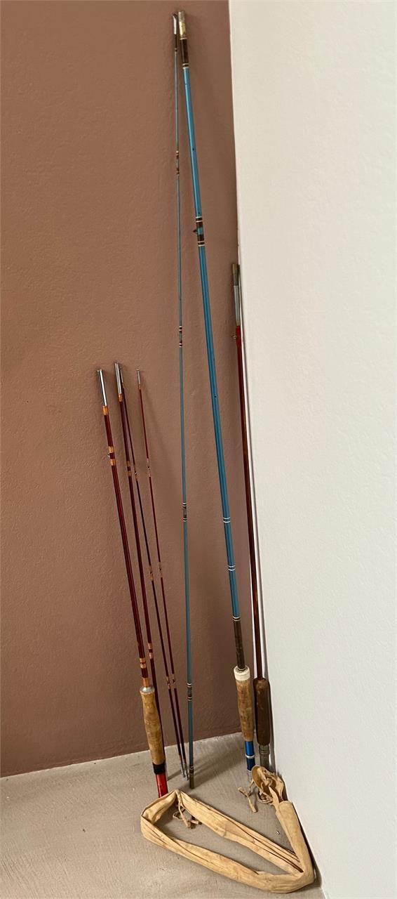 3 Fishing Poles with Cork Handles