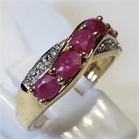 $200 S/Sil Ruby Cubic Zirconia Ring