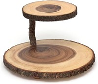 *2-Tier Tree Bark Server for Meats & Cheeses*