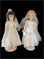 2- Large 1950's Eegee Bridal Dolls