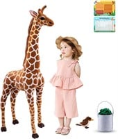 BRINJOY Giant Giraffe Stuffed Toy Set, 47 Inch