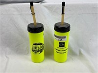 2 Neon Yellow EDM 70 series Loco Water Bottles