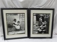 PAIR FRAMED PHOTOGRAPHS-SIGNED 15"T X 12"W