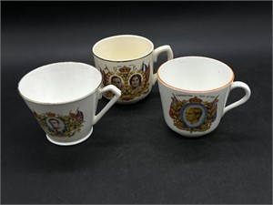 Vintage English Bone China Trio of Tea Cups