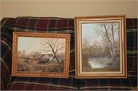 2 Framed Oil Paintings on Canvas