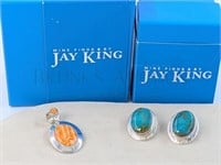 (3 PC) JAY KING STERLING PENDANT & EARRINGS