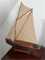 Vintage Wooden Model Sailboat