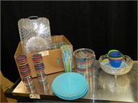 Asst. Plastic Serving picnic dishes cups & trays
