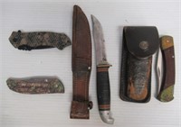 (4) Assorted hunting and folding knives including