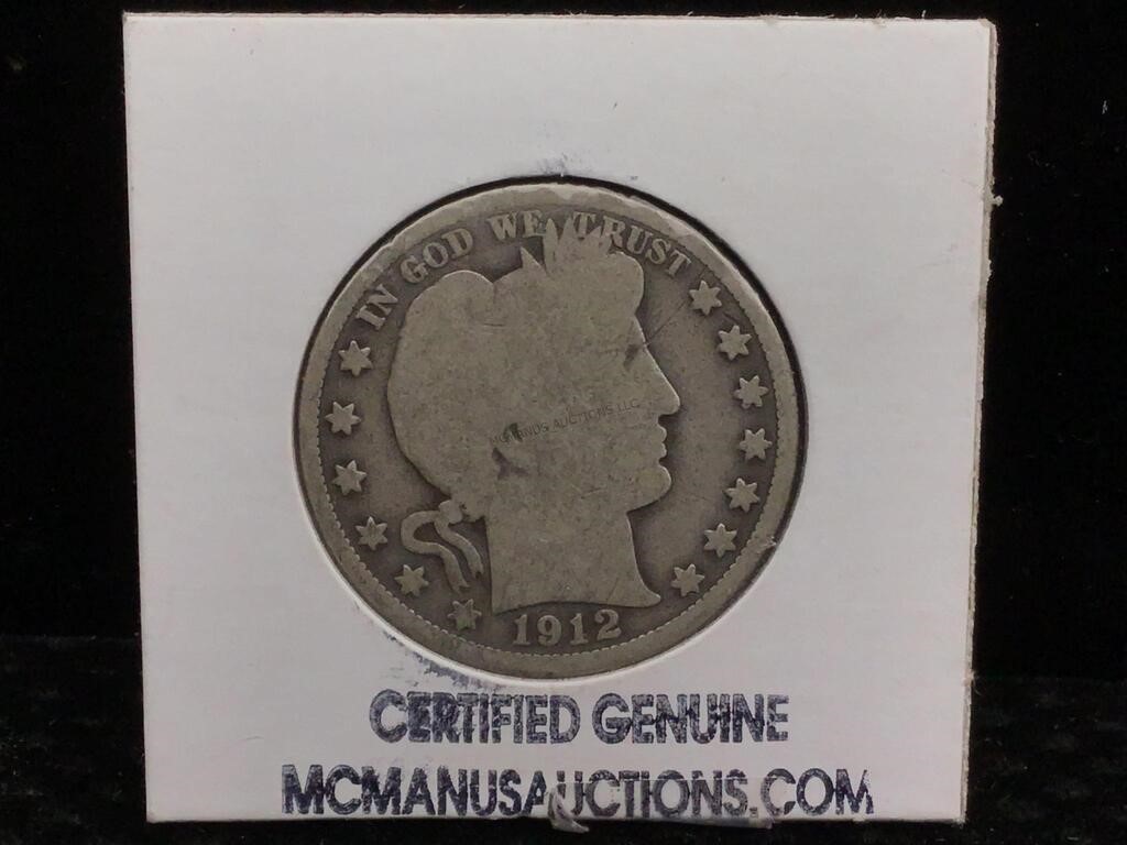 1912 Silver Barbar Half Dollar