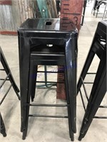 Pair metal shop stools, 30 inches tall