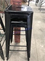 Pair metal shop stools, 30 inches tall