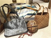 Fossil Tote Bag, Coconut Purse Woven Straw