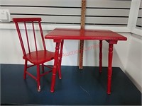 Children's wood table & chair