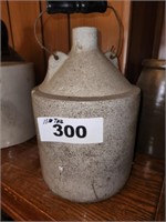 11" T WHITE STONEWARE HARVEST JUG W/ METAL BAIL