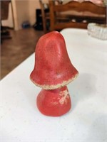 Tiny Red Ceramic Mushroom