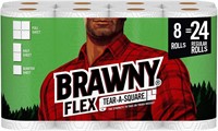 Brawny Flex Paper Towels, 8 Triple Rolls