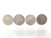Group of 4 Shield Nickels