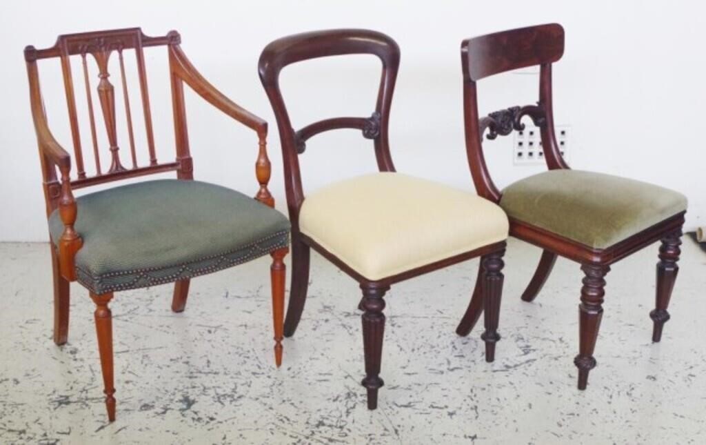 Three antique / vintage chairs