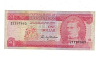 Barbados Island $1"Replacement"1973 UNC VF.RB7