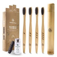 Greenzla Bamboo Toothbrush with Travel Toothbru...