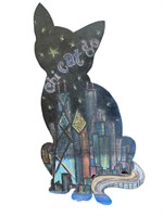 Pop Art Cut Out of Cat Titled "Chicatgo"