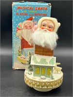 Not working! Vintage musical Santa on chimney