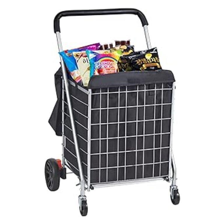 VEVOR Folding Shopping Cart, 200 lbs Max Load Capa